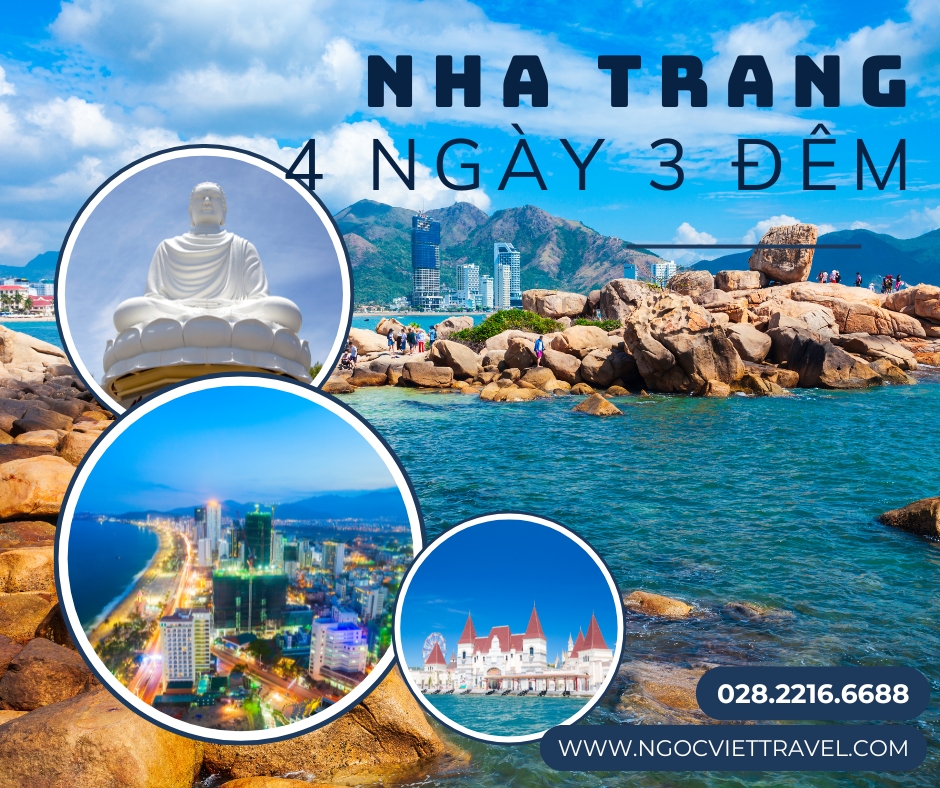 TOUR NHA TRANG 4 NGÀY  - KHÁCH SẠN 5 SAO - TẶNG BUFFET HẢI SẢN + UỐNG BEER KHÔNG GIỚI HẠN